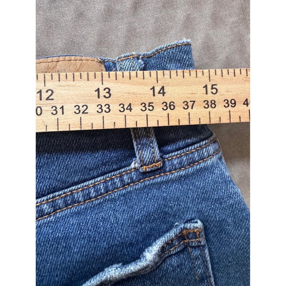 Abercrombie & Fitch Curve Love High Rise‎ Distressed Denim Shorts Blue Sz 10 - Picture 6 of 8